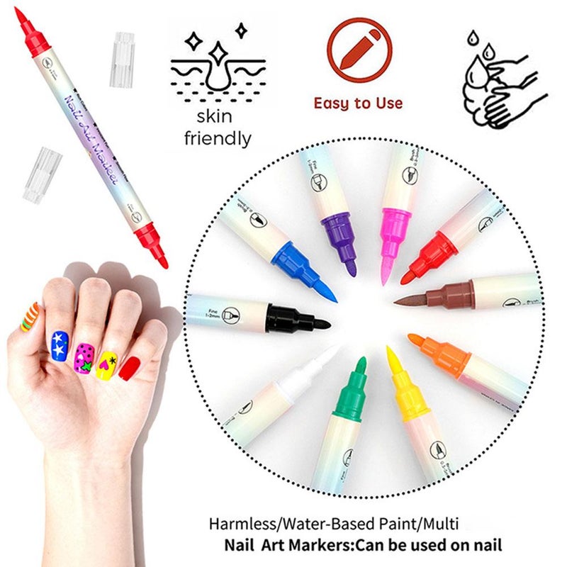 2026 New Nail Art Pens Set 12 Colors, Quick Dry Nail Art Markers for DIY Drawing, Christmas New Year Salon Home Decoration, Nails Polish Pens for Adult Kids Beginners - Image 3